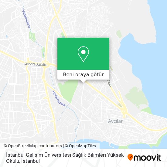 İstanbul Gelişim Üniversitesi Sağlık Bilimleri Yüksek Okulu harita
