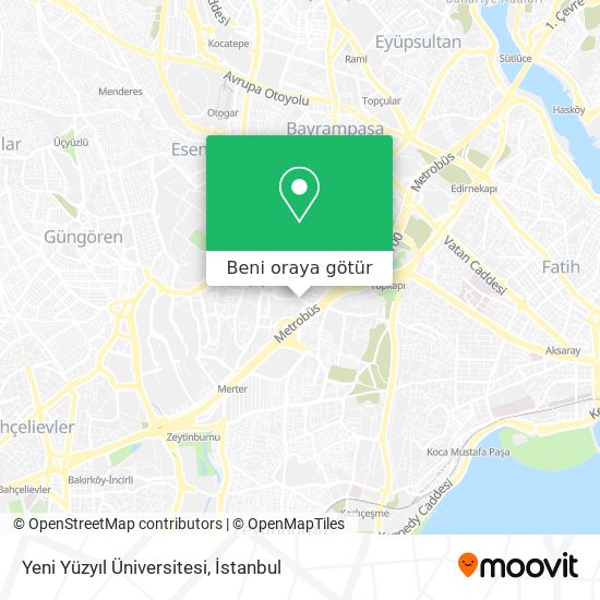 Yeni Yüzyıl Üniversitesi harita
