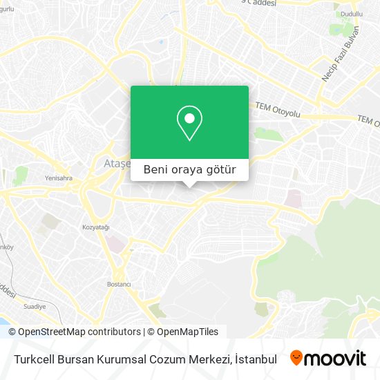 Turkcell Bursan Kurumsal Cozum Merkezi harita