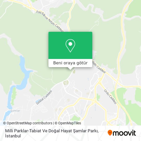 Milli Parklar-Tabiat Ve Doğal Hayat Şamlar Parkı harita