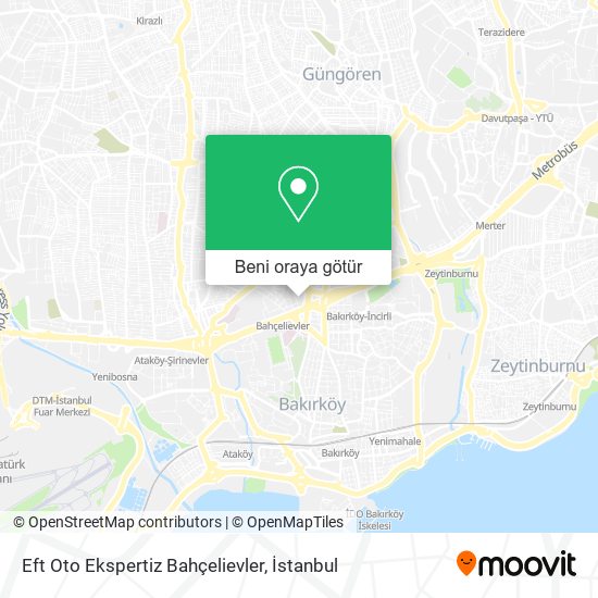 Eft Oto Ekspertiz Bahçelievler harita