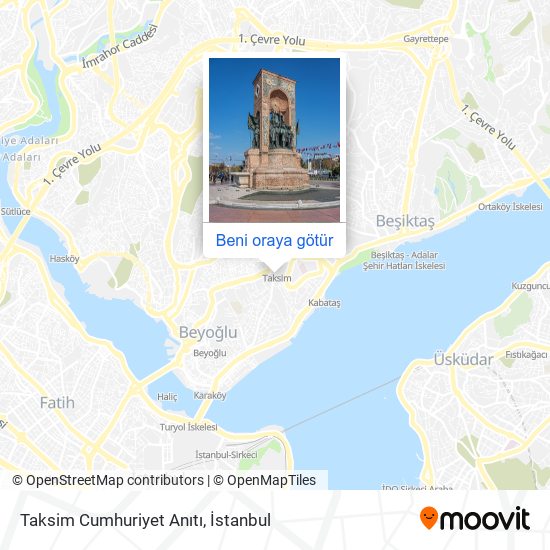 Taksim Cumhuriyet Anıtı harita
