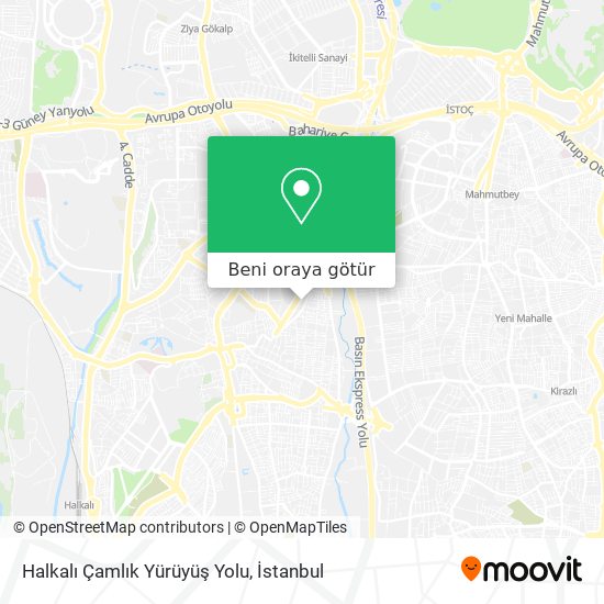 Halkalı Çamlık Yürüyüş Yolu harita