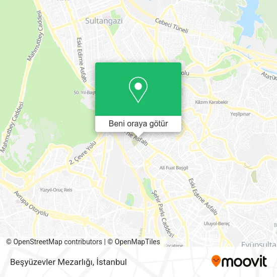 Beşyüzevler Mezarlığı harita