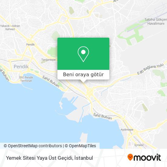 Yemek Sitesi Yaya Üst Geçidi harita