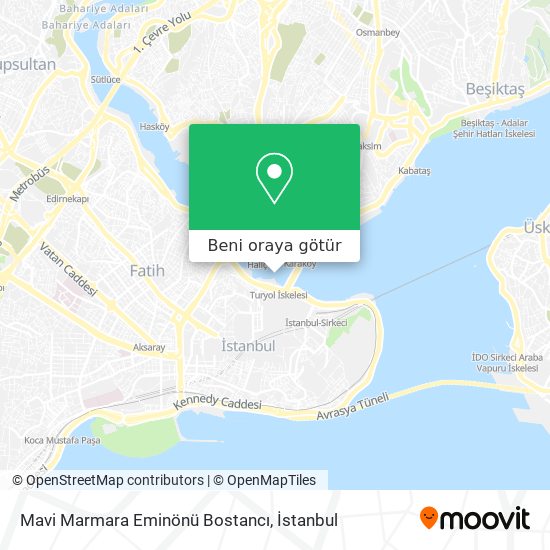 Mavi Marmara Eminönü Bostancı harita