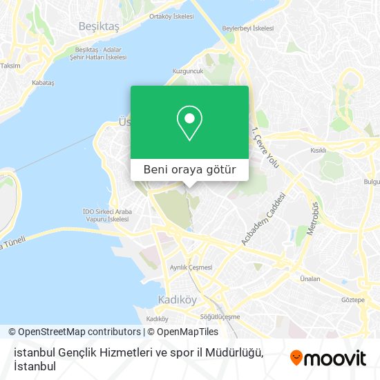 istanbul Gençlik Hizmetleri ve spor il Müdürlüğü harita