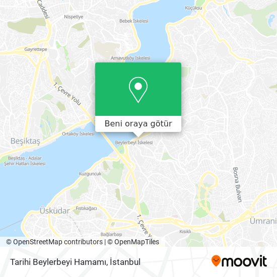 Tarihi Beylerbeyi Hamamı harita