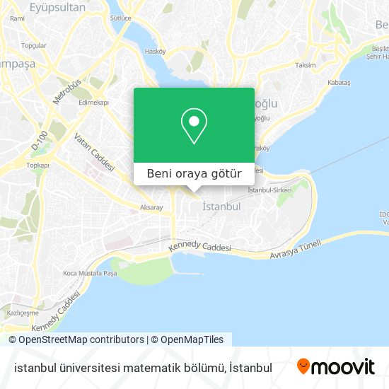 istanbul üniversitesi matematik bölümü harita