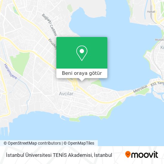İstanbul Üniversitesi TENİS Akademisi harita