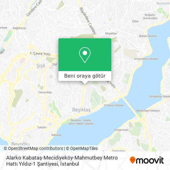 Alarko Kabataş-Mecidiyeköy-Mahmutbey Metro Hattı Yıldız-1 Şantiyesi harita