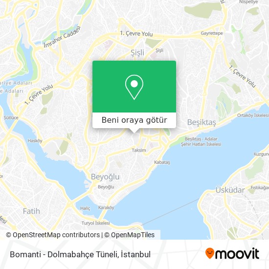 Bomanti - Dolmabahçe Tüneli harita