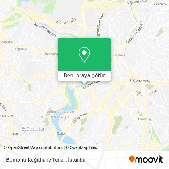 Bomonti-Kağıthane Tüneli harita