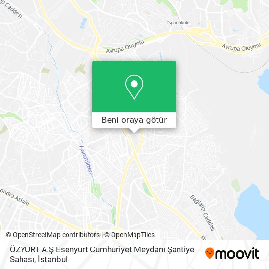 ÖZYURT A.Ş Esenyurt Cumhuriyet Meydanı Şantiye Sahası harita
