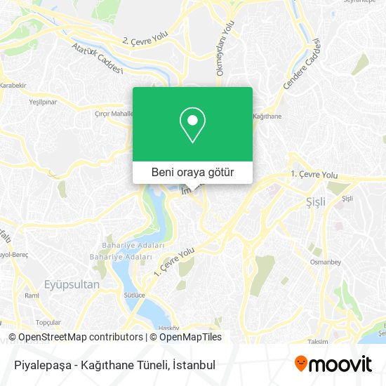 Piyalepaşa - Kağıthane Tüneli harita