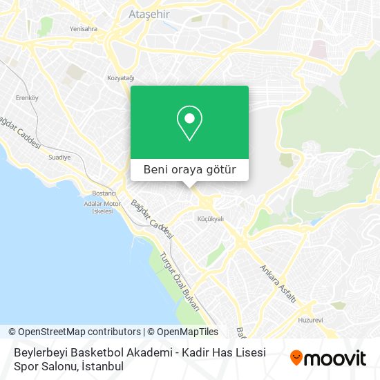 Beylerbeyi Basketbol Akademi - Kadir Has Lisesi Spor Salonu harita
