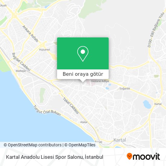 Kartal Anadolu Lisesi Spor Salonu harita