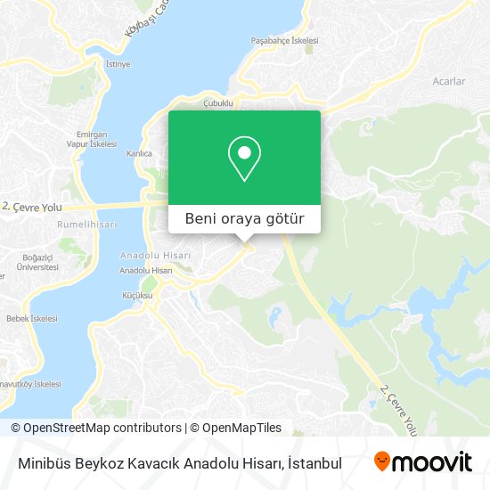 Minibüs Beykoz Kavacık Anadolu Hisarı harita