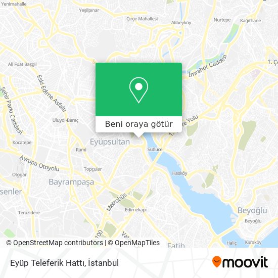 Eyüp Teleferik Hattı harita