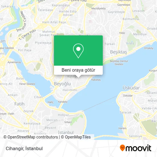 Cihangir Map Cihangir, Beyoğlu nerede, metro, otobüs, tren, minibüs / dolmuş veya ...