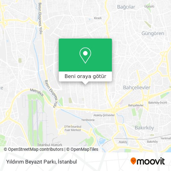 Yıldırım Beyazıt Parkı harita
