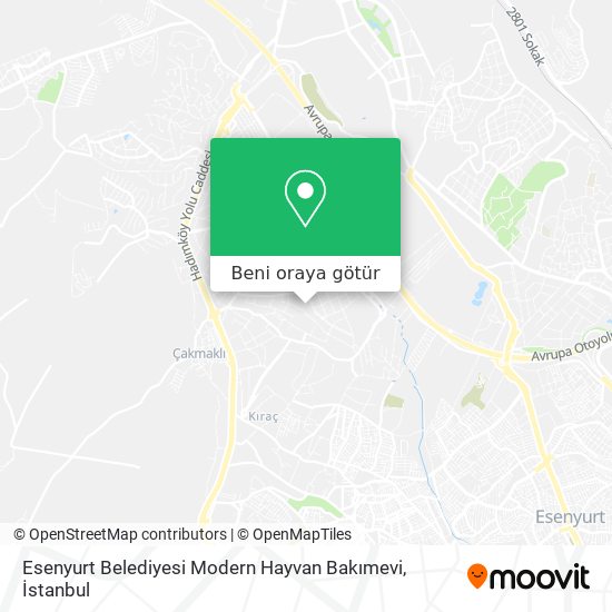 Esenyurt Belediyesi Modern Hayvan Bakımevi harita
