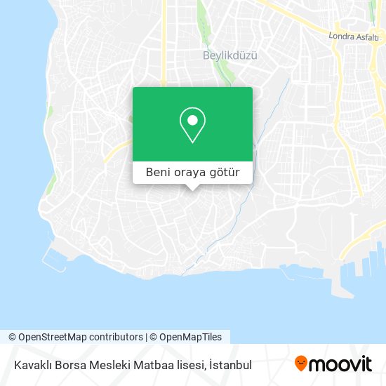 Kavaklı Borsa Mesleki Matbaa lisesi harita