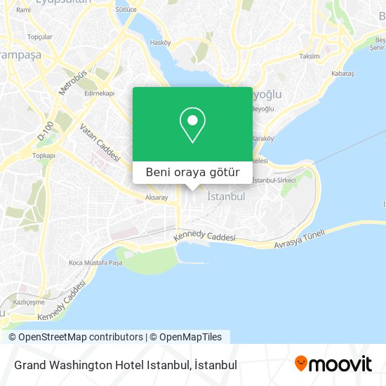Grand Washington Hotel Istanbul harita