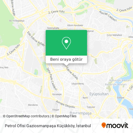 Petrol Ofisi Gaziosmanpaşa Küçükköy harita