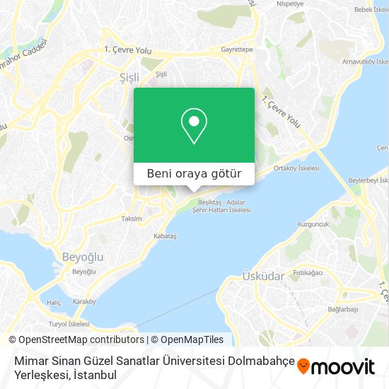 Mimar Sinan Güzel Sanatlar Üniversitesi Dolmabahçe Yerleşkesi harita