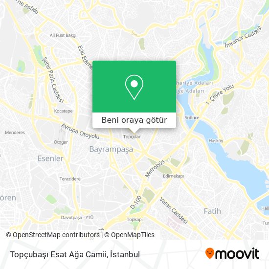 Topçubaşı Esat Ağa Camii harita