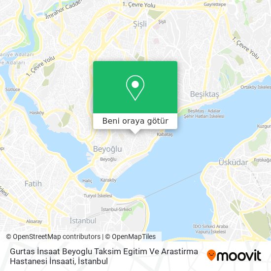 Gurtas İnsaat Beyoglu Taksim Egitim Ve Arastirma Hastanesi İnsaati harita
