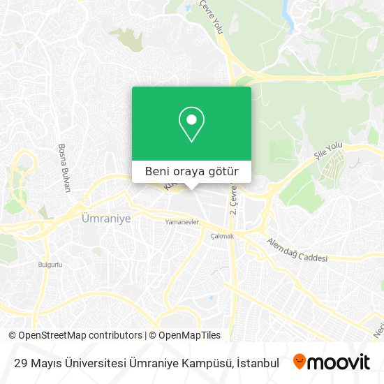 29 Mayıs Üniversitesi Ümraniye Kampüsü harita