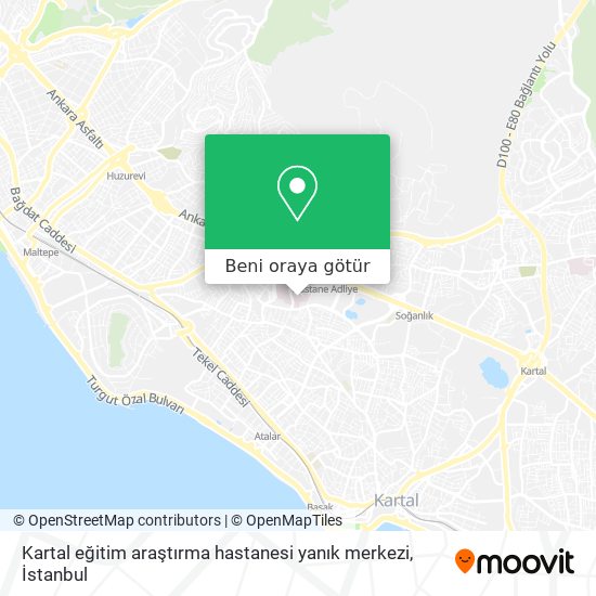 Kartal eğitim  araştırma  hastanesi yanık merkezi harita