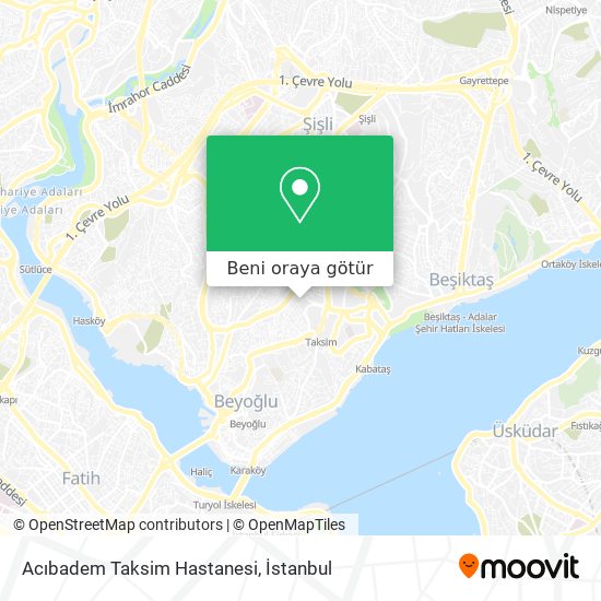 Acıbadem Taksim Hastanesi harita