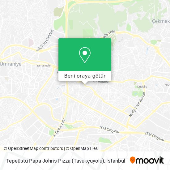 Tepeüstü Papa John's Pizza (Tavukçuyolu) harita