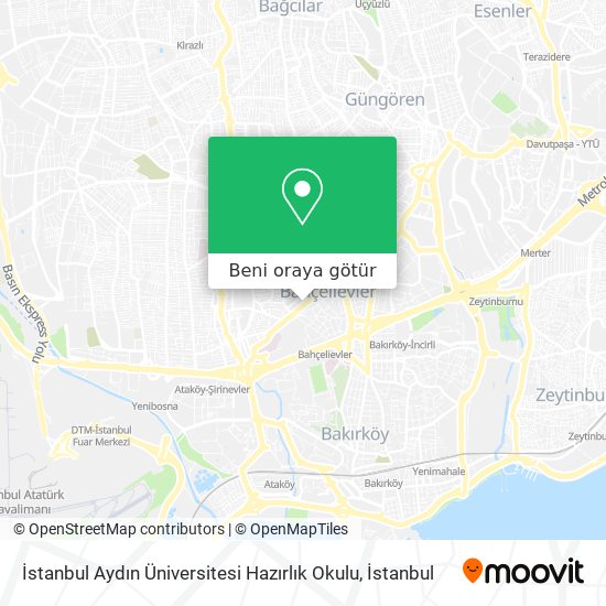 İstanbul Aydın Üniversitesi Hazırlık Okulu harita