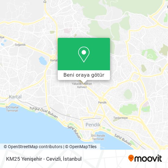KM25 Yenişehir - Cevizli harita