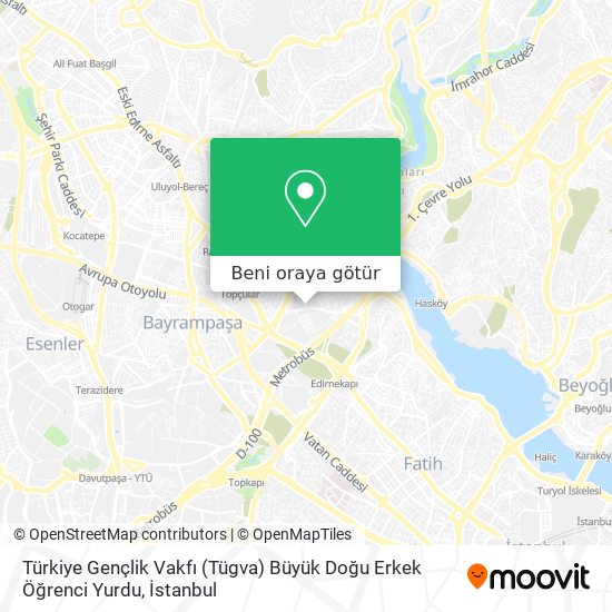 Türkiye Gençlik Vakfı (Tügva) Büyük Doğu Erkek Öğrenci Yurdu harita
