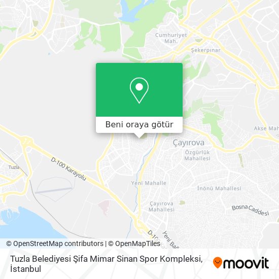 Tuzla Belediyesi Şifa Mimar Sinan Spor Kompleksi harita