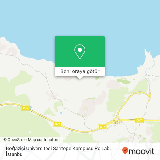 Boğaziçi Üniversitesi Sarıtepe Kampüsü Pc Lab harita