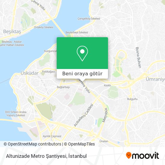 Altunizade Metro Şantiyesi harita