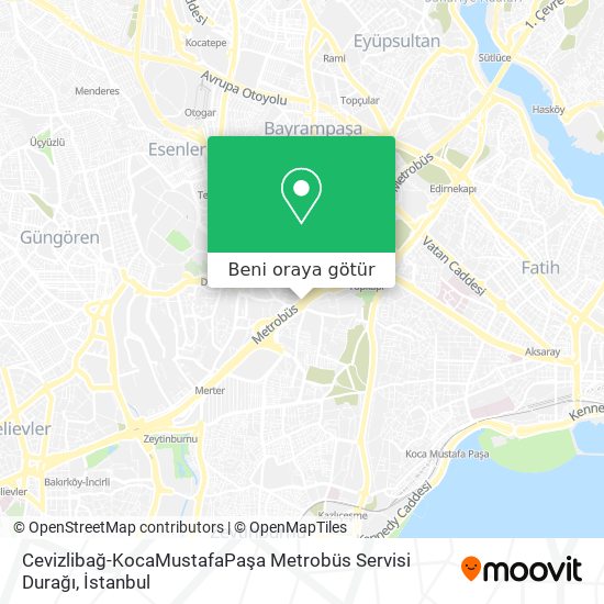 Cevizlibağ-KocaMustafaPaşa Metrobüs Servisi Durağı harita