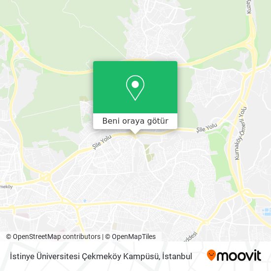 İstinye Üniversitesi Çekmeköy Kampüsü harita