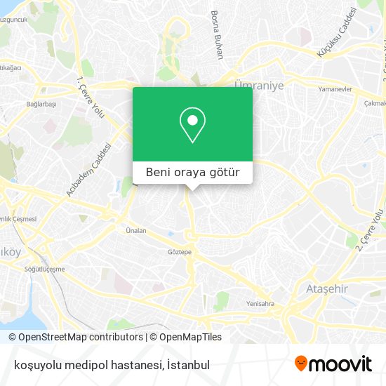 koşuyolu medipol hastanesi harita