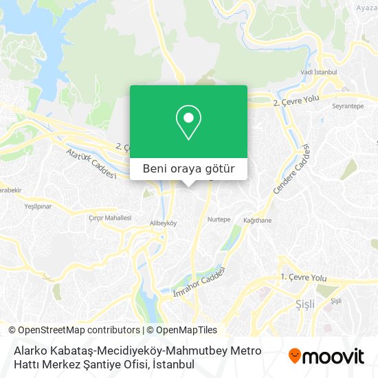 Alarko Kabataş-Mecidiyeköy-Mahmutbey Metro Hattı Merkez Şantiye Ofisi harita