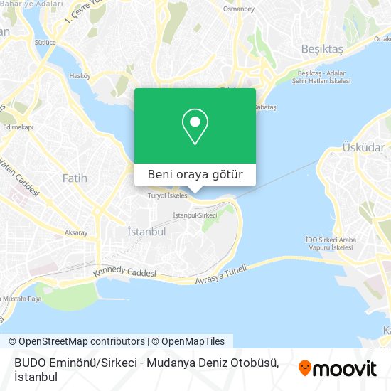 BUDO Eminönü / Sirkeci - Mudanya Deniz Otobüsü harita