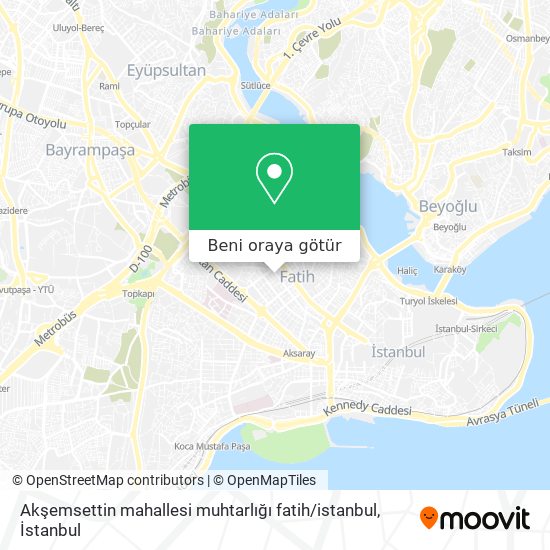 Akşemsettin mahallesi muhtarlığı fatih / istanbul harita