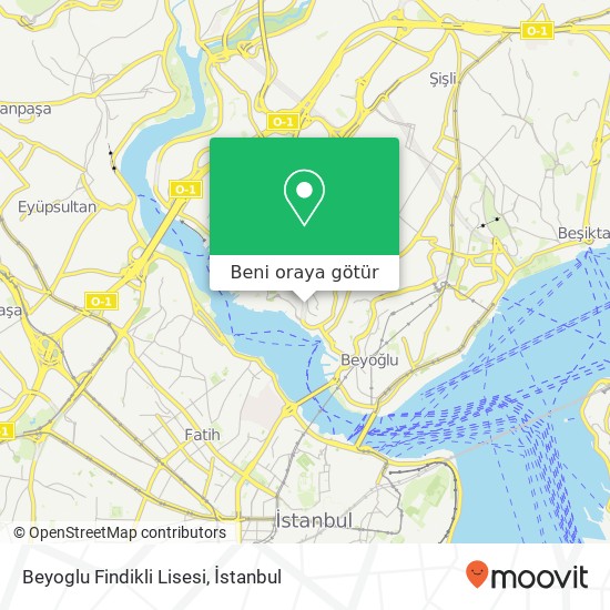 Beyoglu Findikli Lisesi harita