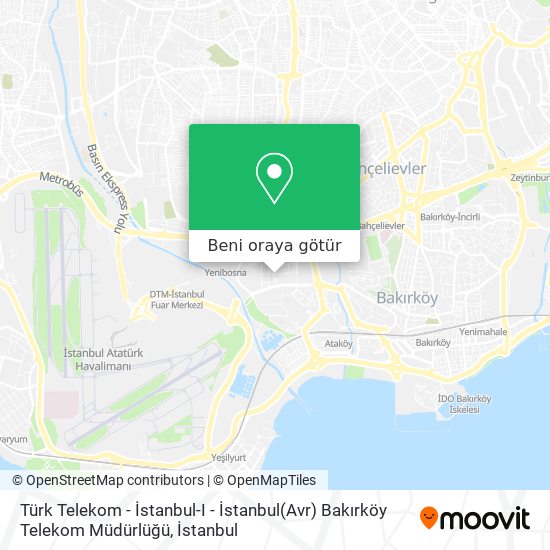 Türk Telekom - İstanbul-I - İstanbul(Avr) Bakırköy Telekom Müdürlüğü harita